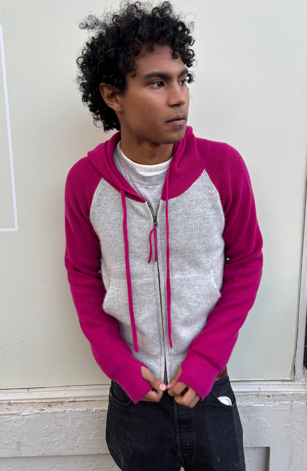 Pink & Heather Cashmere Zip