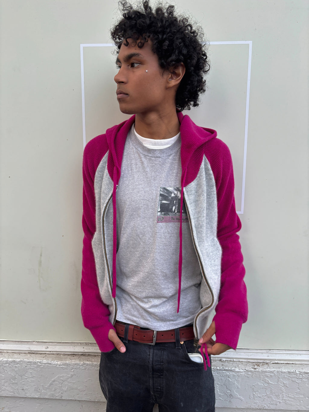 Pink & Heather Cashmere Zip