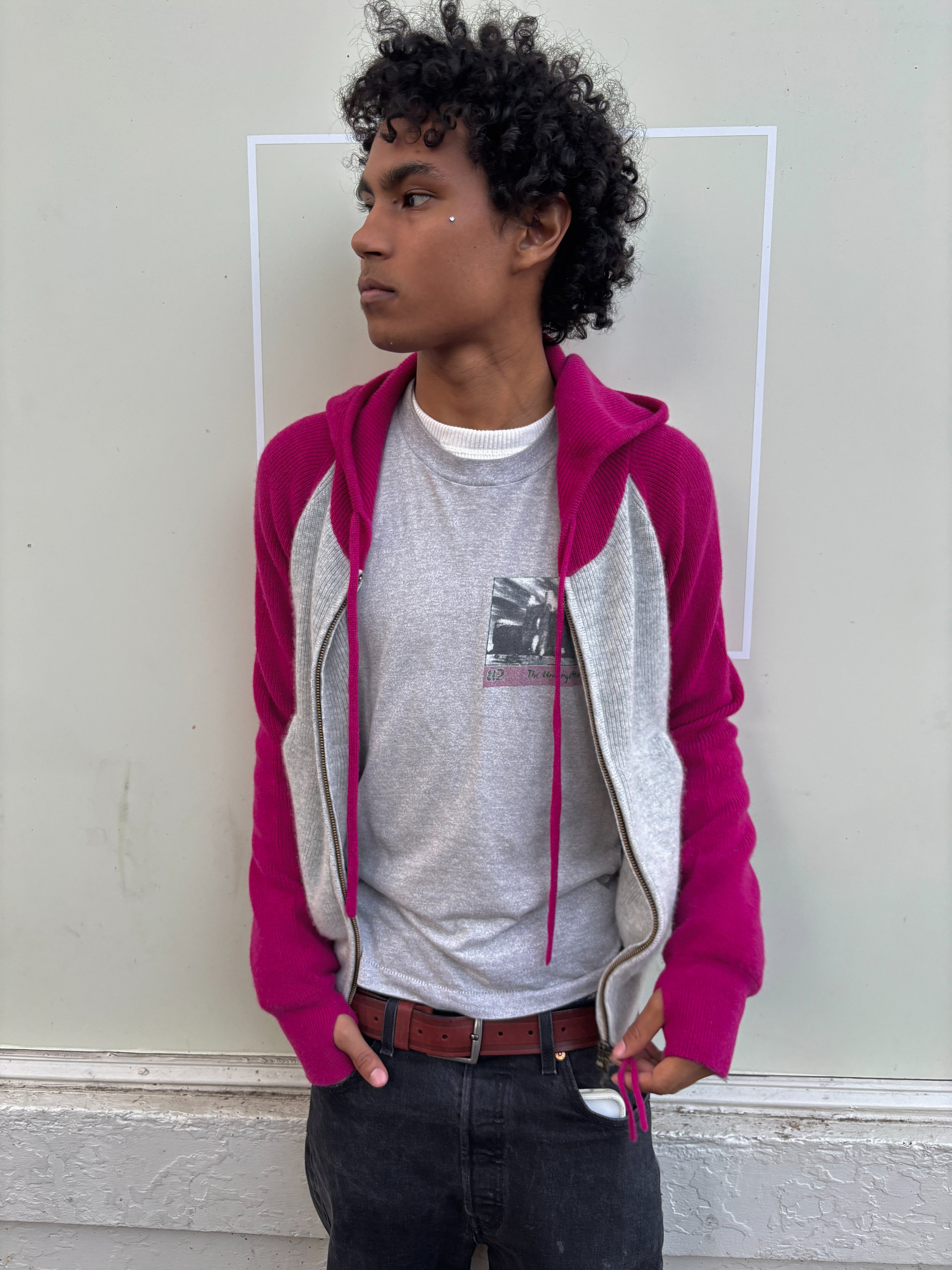 Pink & Heather Cashmere Zip