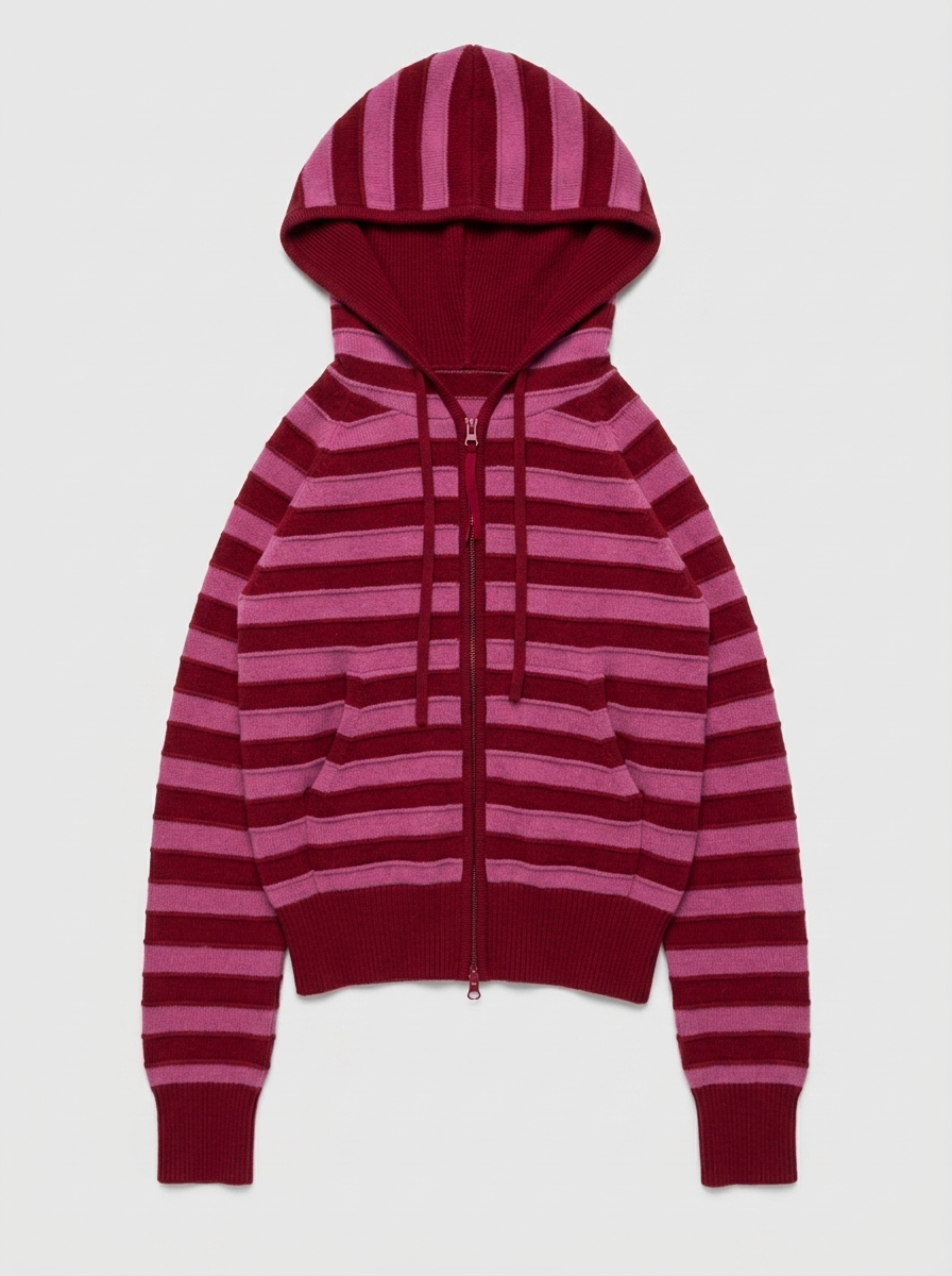 Cherry & Fuchsia Merino Zip