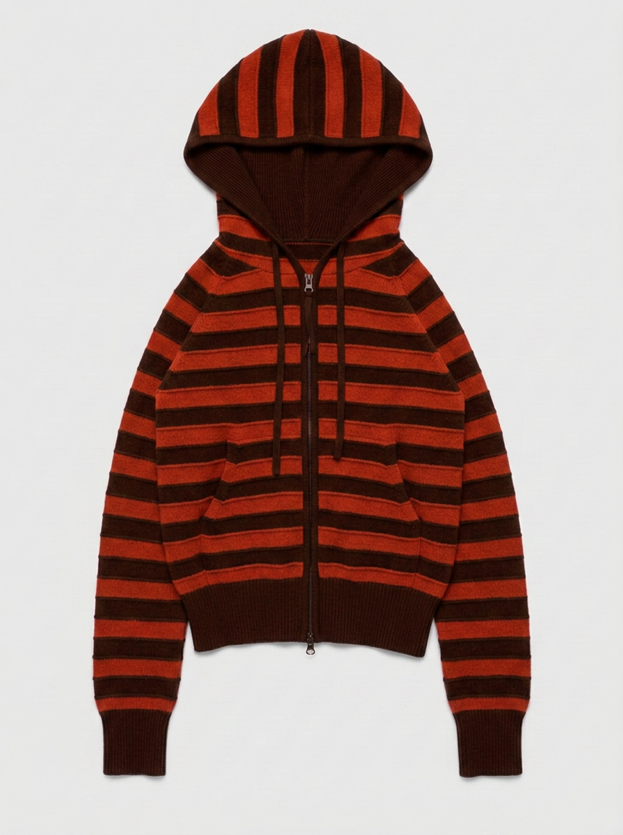 Chocolate Orange Merino Zip