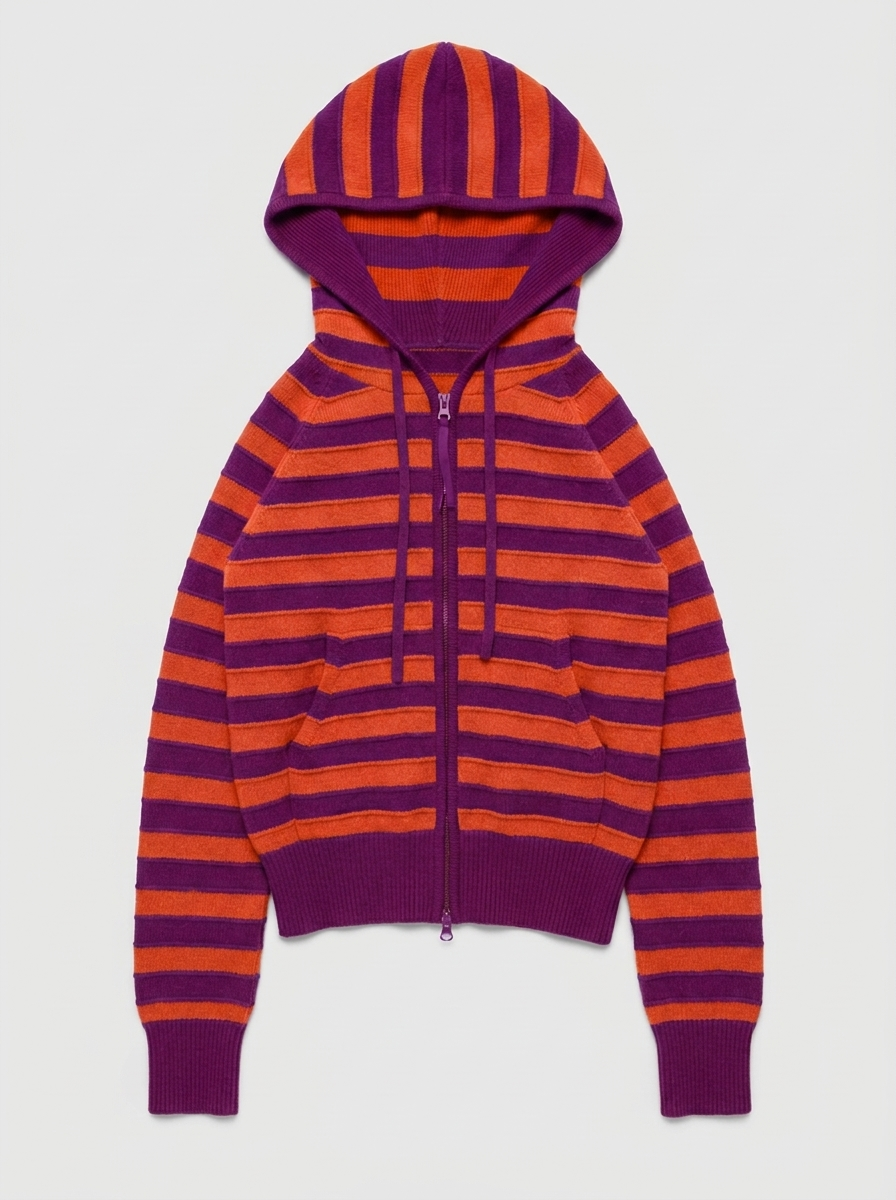 Tangerine & Purple Merino Zip